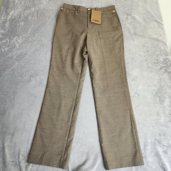 Burberry Other - New Burberry London England Beige Wool Mohair Houndstooth Trousers IT 46 US 46